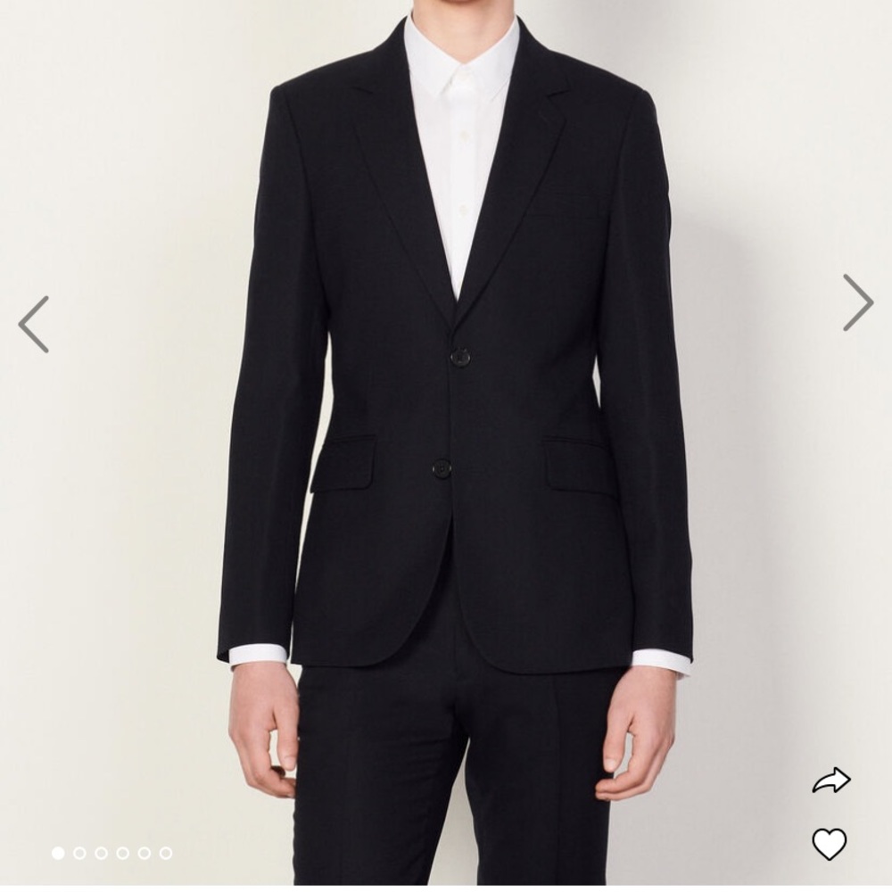 Sandro mens blazer sports coat size us 40 black